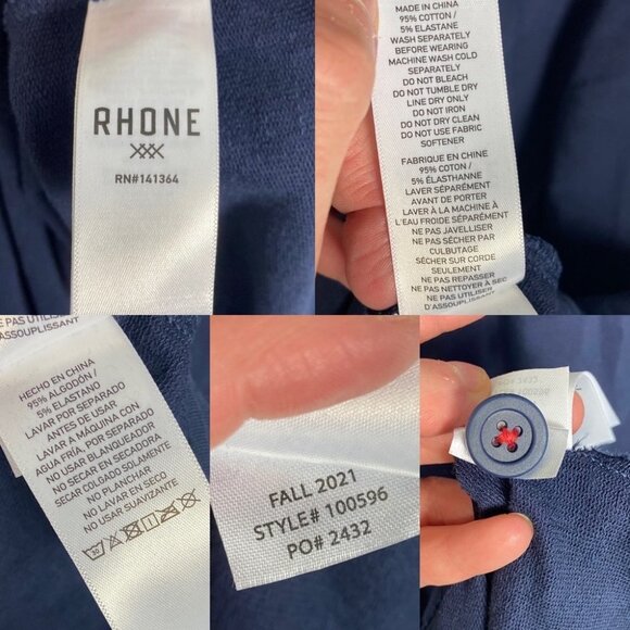 NEW Rhone Bolina Henley Hoodie Blue Size Large 2021 Lightweight Hooded Sweater L - Picture 11 of 14